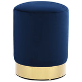 Vidaxl kruk fluweel 28 x 36 cm blauw en goudkleurig
