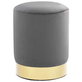 Vidaxl kruk fluweel 28 x 36 cm donkergrijs en goudkleurig