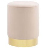 Vidaxl kruk fluweel 28 x 36 cm abrikoos- en goudkleurig