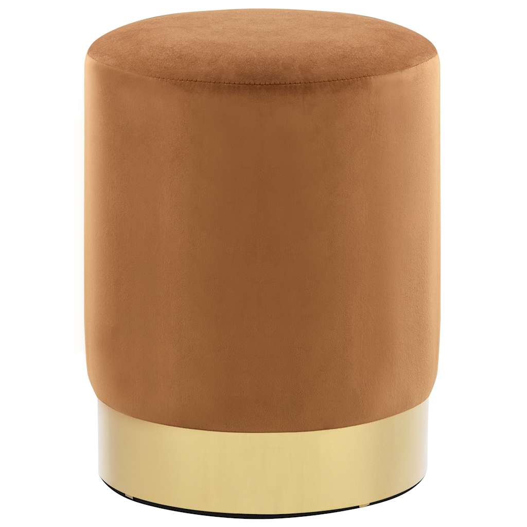 Vidaxl kruk fluweel 28 x 36 cm bruin en goudkleurig