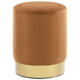 Vidaxl kruk fluweel 28 x 36 cm bruin en goudkleurig