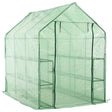 Vidaxl Walk -in Gewächshaus mit 12 Regalen 143x214x196 cm Stahl