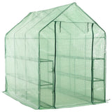 Vidaxl Walk -in Gewächshaus mit 12 Regalen 143x214x196 cm Stahl