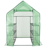 Vidaxl Walk -in Gewächshaus mit 12 Regalen 143x214x196 cm Stahl
