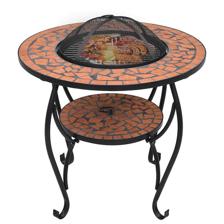 VIDAXL FIRE TABELLE MOSAIC 68 cm Keramik Terrakotta -gelenkt