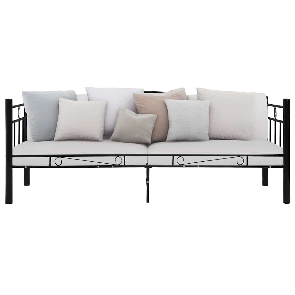 Vidaxl bedbank metaal zwart 90x200 cm