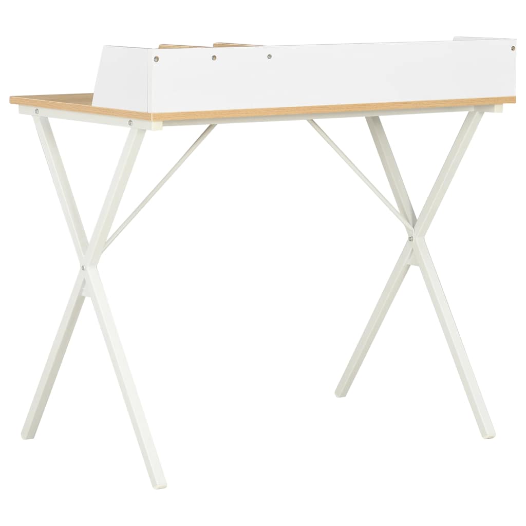 Vidaxl bureau 80x50x84 cm wit en natuurlijk
