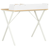 Vidaxl bureau 80x50x84 cm wit en natuurlijk