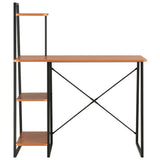 Vidaxl bureau met schappen 102x50x117 cm zwart en bruin