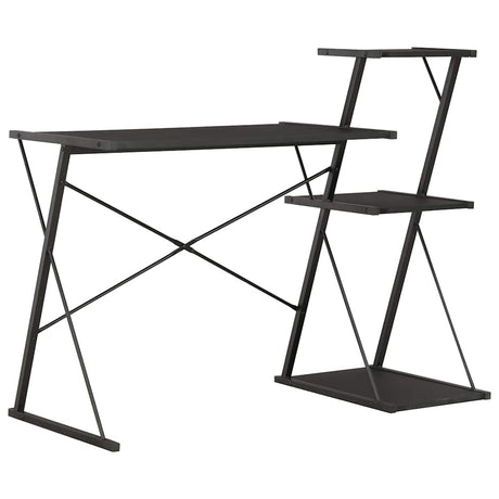 Vidaxl bureau met schap 116x50x93 cm zwart