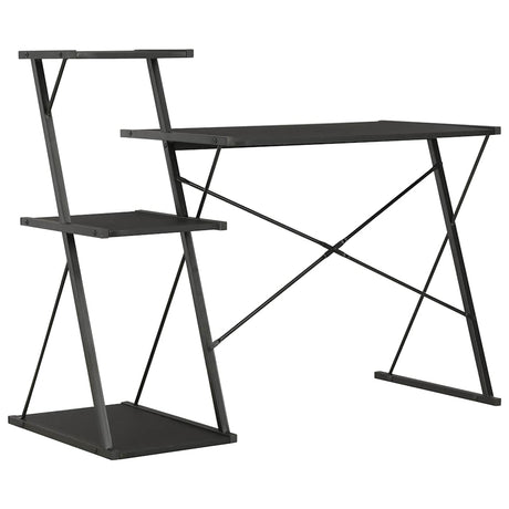 Vidaxl bureau met schap 116x50x93 cm zwart