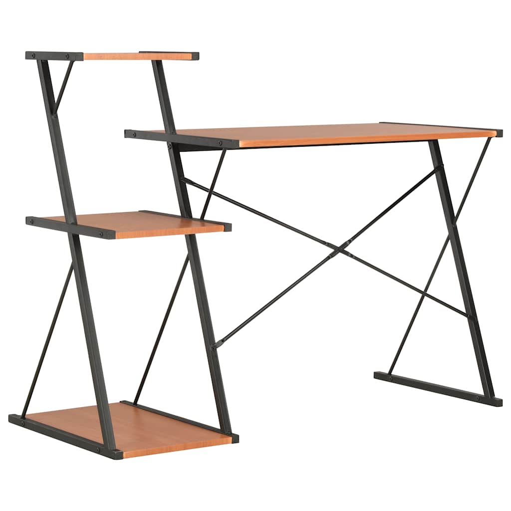Vidaxl bureau met schap 116x50x93 cm zwart en bruin
