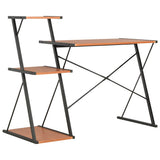 Vidaxl bureau met schap 116x50x93 cm zwart en bruin