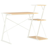 Vidaxl bureau met schap 116x50x93 cm wit en eikenkleurig