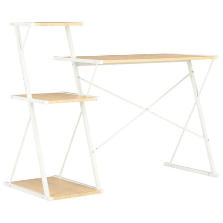 Vidaxl bureau met schap 116x50x93 cm wit en eikenkleurig