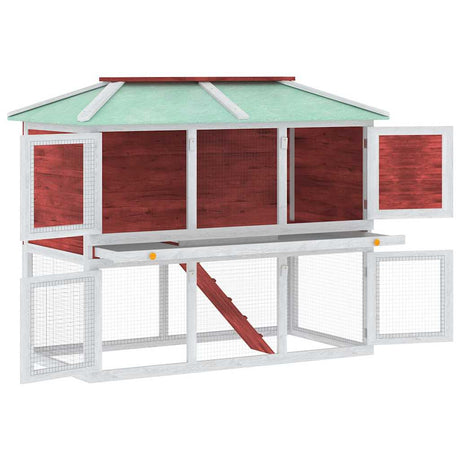 Vidaxl Kaninchen -Loft zwei Stockwerke Holzrot