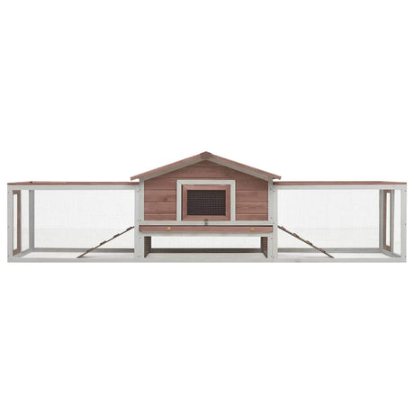 VIDAXL -Kaninchenhütte 310x70x87 cm Festkiefer und Mokka