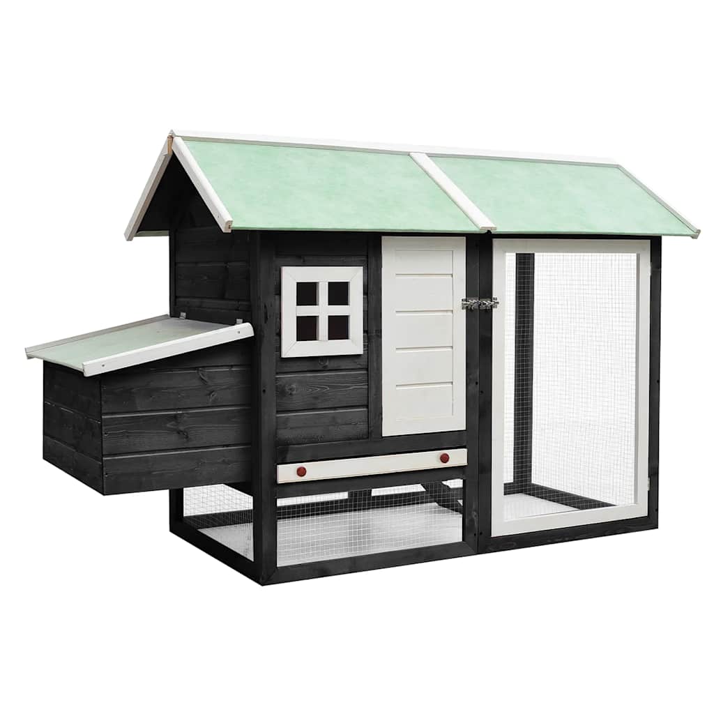 Vidaxl Chicken Coop 170x81x110 cm Festkiefer und Pinewood Grau