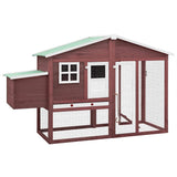 Vidaxl Chicken Coop mit Nest Box Feste Vurenhout Mokka und Weiß