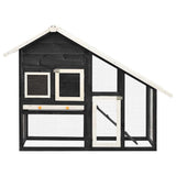 VIDAXL -Kaninchenhütte 140x63x120 cm Festkieferngrau und Weiß