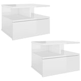 Vidaxl nachtkastjes 2 st 40x31x27cm bewerkt hout hoogglans wit