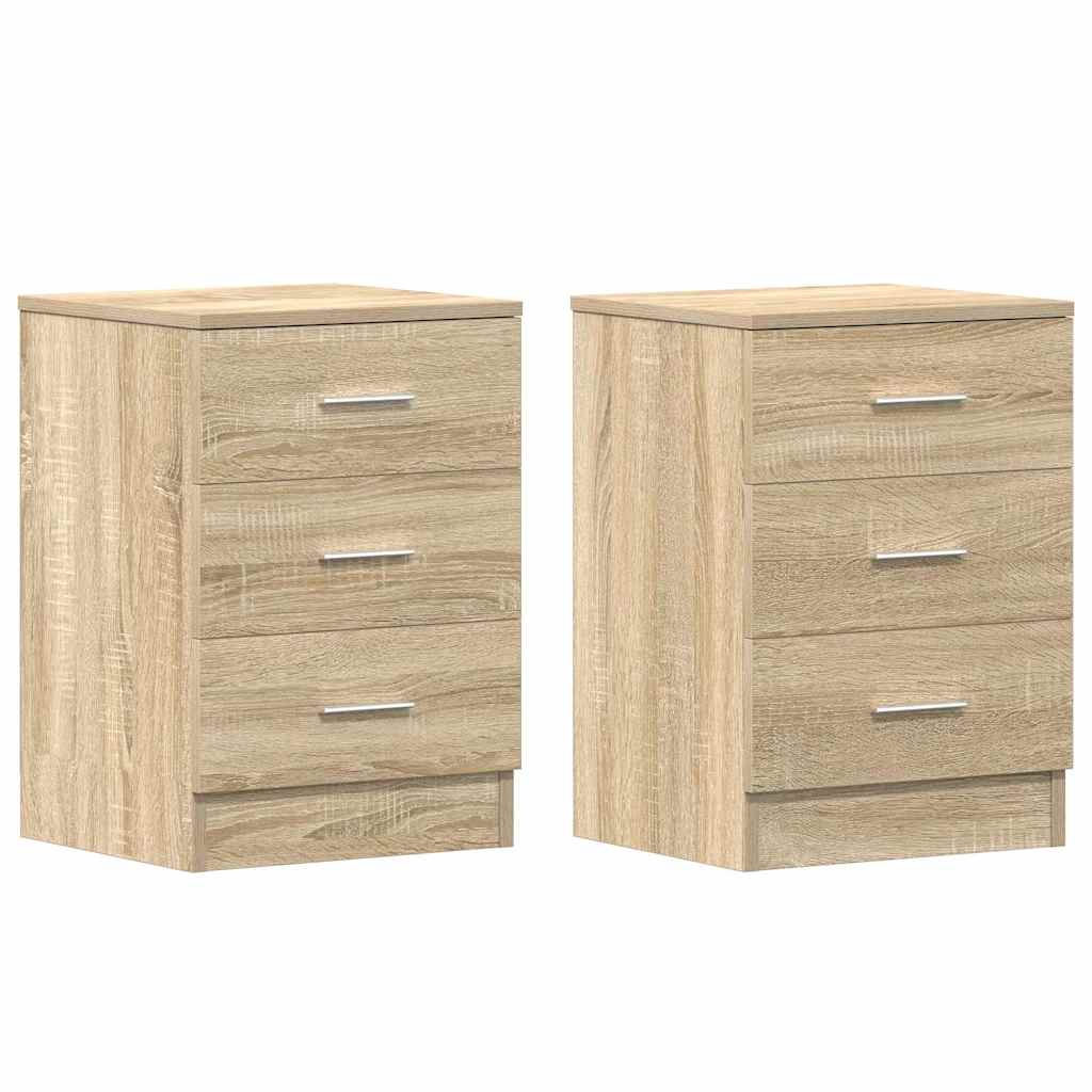Vidaxl nachtkastjes 2 st 38x35x56 cm bewerkt hout sonoma eikenkleurig