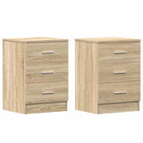 Vidaxl nachtkastjes 2 st 38x35x56 cm bewerkt hout sonoma eikenkleurig