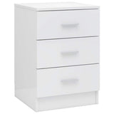 Vidaxl nachtkastje 38x35x56 cm bewerkt hout hoogglans wit