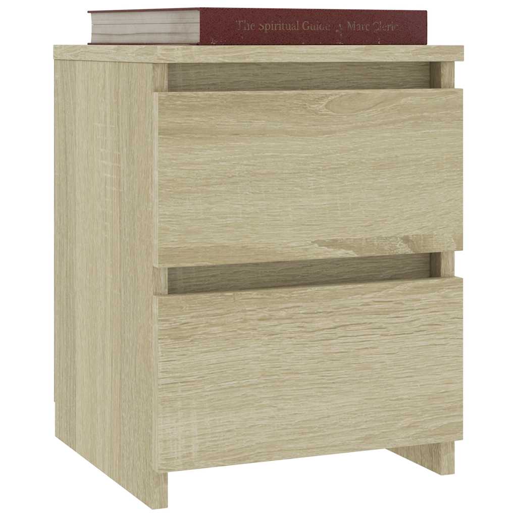 Vidaxl nachtkastje 30x30x40 cm bewerkt hout sonoma eikenkleurig