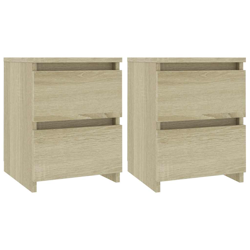 Vidaxl nachtkastjes 2 st 30x30x40 cm bewerkt hout sonoma eikenkleurig