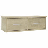 Vidaxl wandschap met lades 60x26x18,5 cm bewerkt hout sonoma eiken