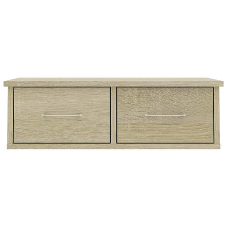 Vidaxl wandschap met lades 60x26x18,5 cm bewerkt hout sonoma eiken