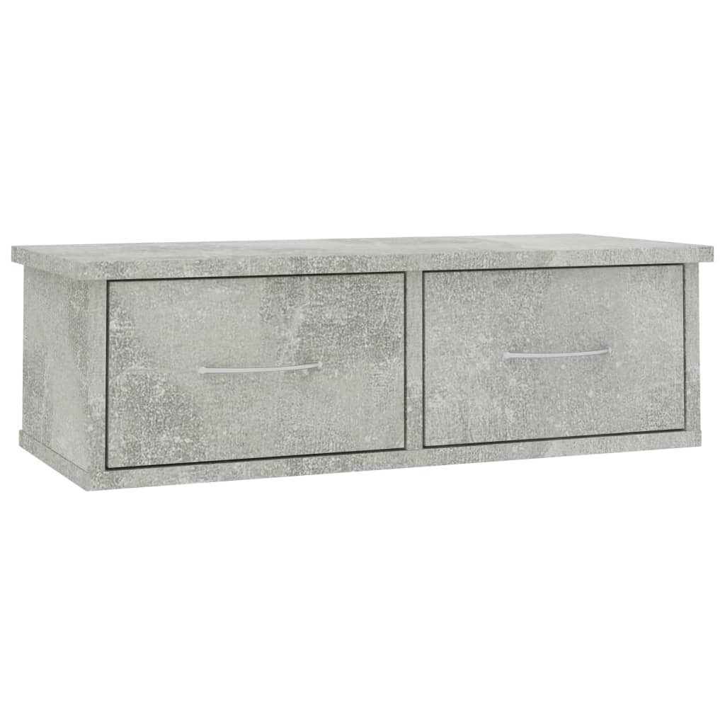 Vidaxl wandschap met lades 60x26x18,5 cm bewerkt hout betongrijs