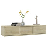 Vidaxl wandschap met lades 88x26x18,5 cm bewerkt hout sonoma eiken