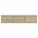 Vidaxl wandschap met lades 88x26x18,5 cm bewerkt hout sonoma eiken