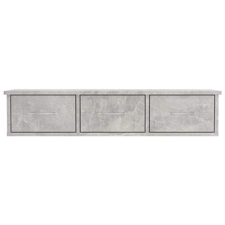 Vidaxl wandschap met lades 88x26x18,5 cm bewerkt hout betongrijs