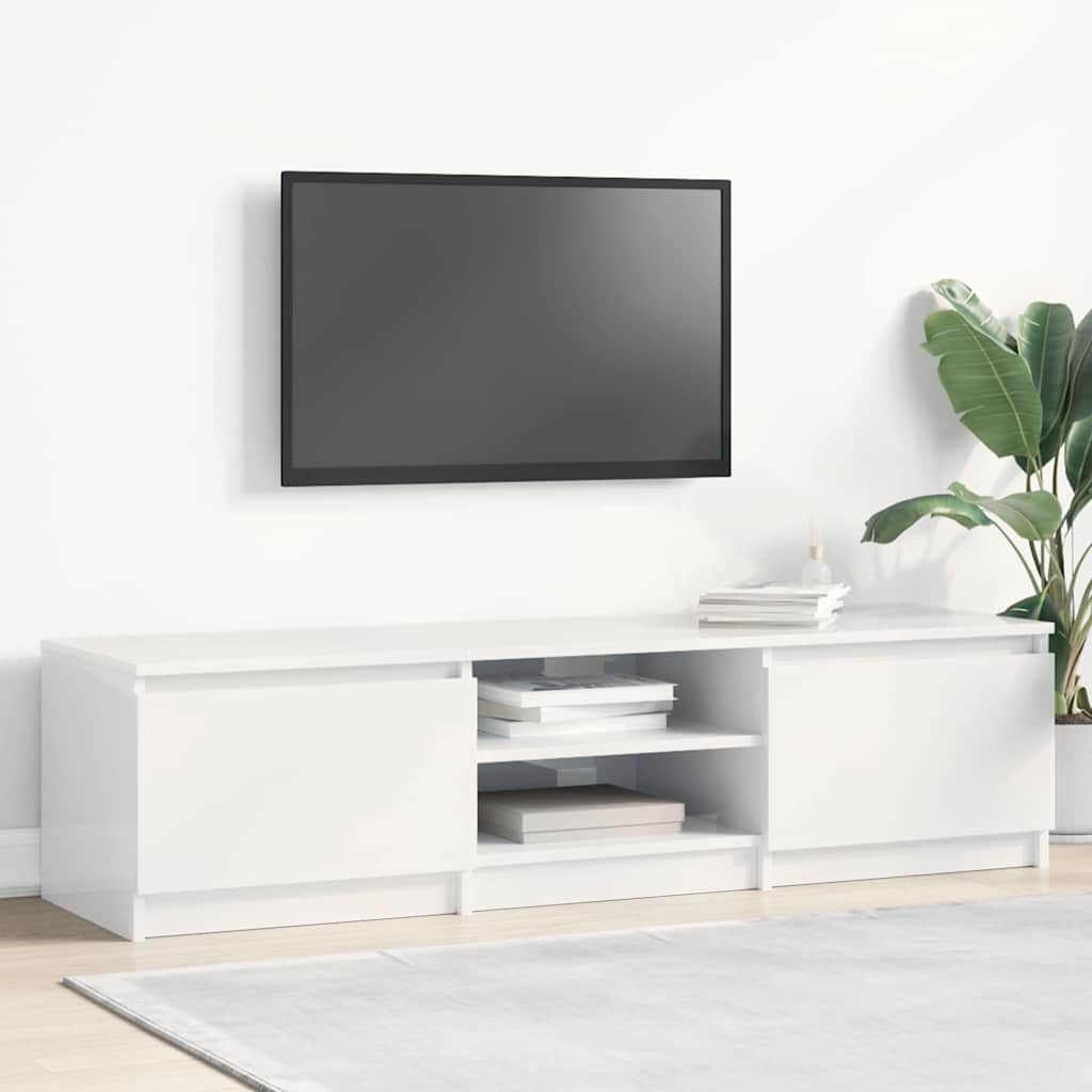 Vidaxl tv-meubel 140x40x35,5 cm bewerkt hout hoogglans wit