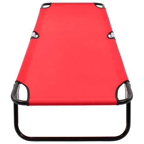 Vidaxl ligbed inklapbaar staal rood