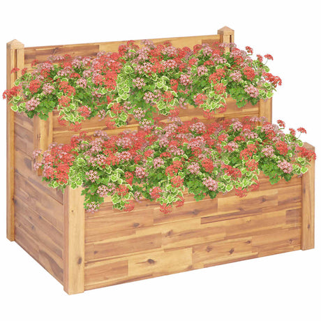 Vidaxx Pflanzgefäß 2-lagig 110x75x84 cm massives Akazienholz