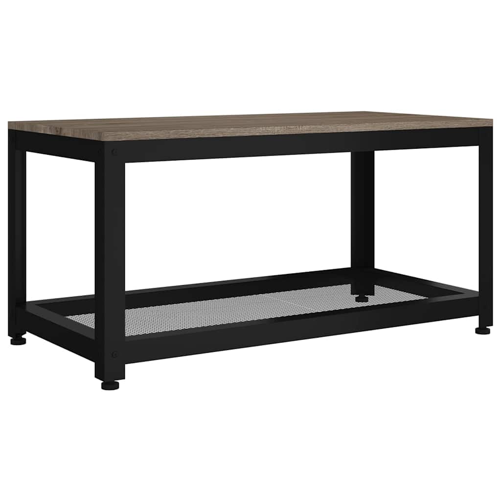 Vidaxl salontafel 90x45x45 cm mdf en ijzer grijs en zwart