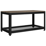 Vidaxl salontafel 90x45x45 cm mdf en ijzer grijs en zwart