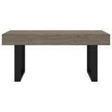 Vidaxl salontafel 90x45x40 cm mdf en ijzer grijs en zwart