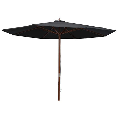 Vidaxl Parasol mit Holzstange 350 cm schwarz