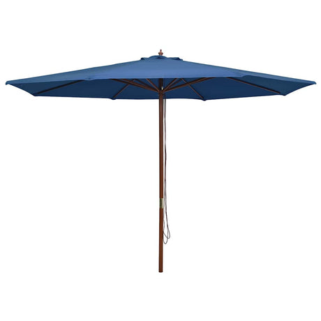 Vidaxl -Parasol mit Holzstange 350 cm blau