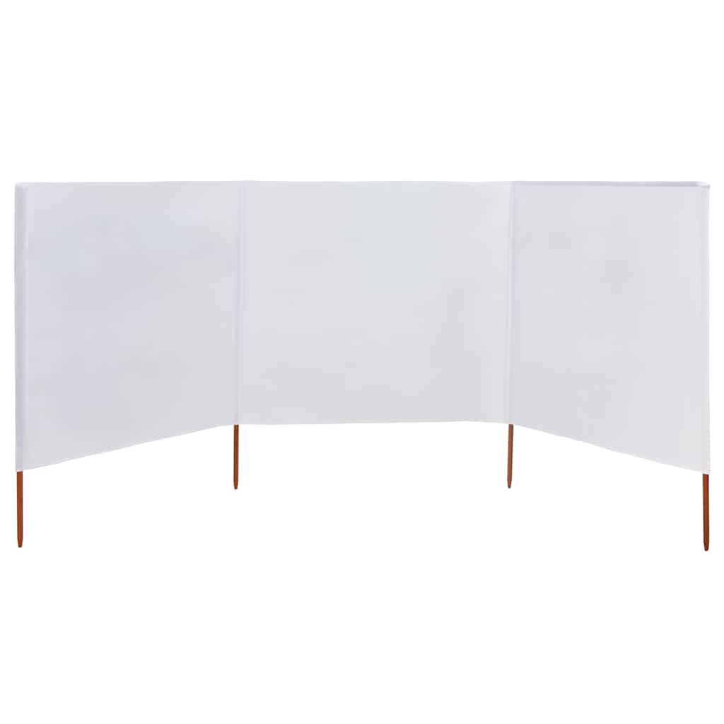 Vidaxl Windschutzscheibe 3 Paneele 400x80 cm Stoff Sand weiß