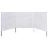 Vidaxl Windschutzscheibe 3 Paneele 400x80 cm Stoff Sand weiß