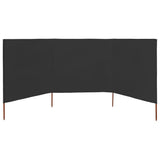 Vidaxl Windschutzscheibe 3 Paneele 400x80 cm Stoffanthrazit