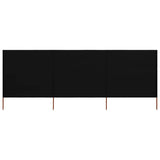 Vidaxl Windschutzscheibe 3 Paneele 400x80 cm Stoff schwarz