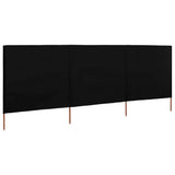 Vidaxl Windschutzscheibe 3 Paneele 400x80 cm Stoff schwarz