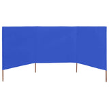 Vidaxl Windschutzscheibe 3 Paneele 400x80 cm Stoff Azure Blau